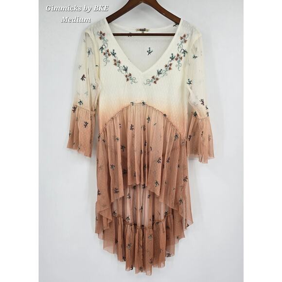 Gimmicks by BKE Fairycore/ Cottagecore Ombre Hi-Low Embroidered Lace Top – M - Picture 1 of 5